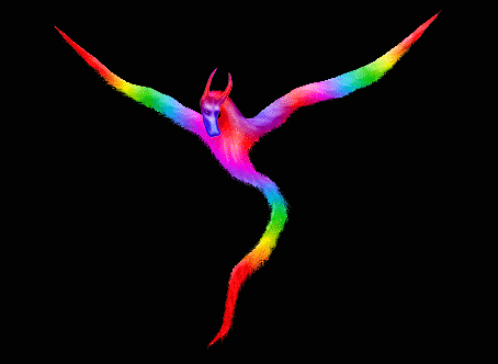 psychedelic flying snake dragon