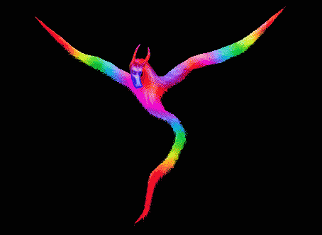 psychedelic flying snake dragon